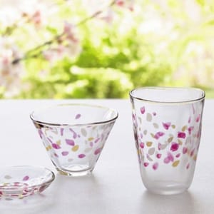 日本清酒杯 日本清酒杯 ADERIA 石塚硝子 櫻花花瓣酒杯 小付   背面圖