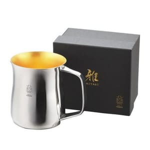 日本清酒杯 日本清酒杯 新潟縣 24金不銹鋼清酒具 MY-02 1個入   正面圖