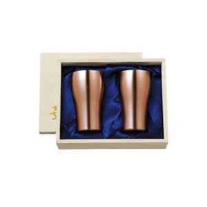 日本清酒杯 日本清酒杯 新潟縣 純銅酒具「華」200ml 2個入 200ml  正面圖