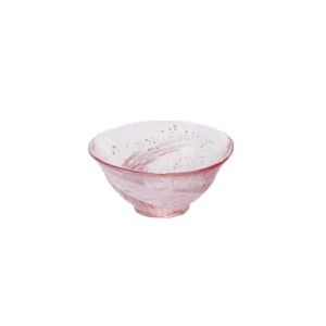 日本清酒杯 日本清酒杯 津輕びいどろ 金彩盃 花霞 F-71847   正面圖