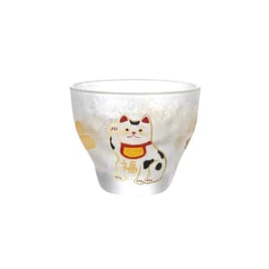 日本清酒杯 日本清酒杯 石塚硝子 Mono清酒杯 招褔貓 90ml 90ml  正面圖