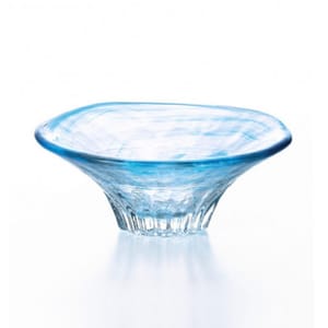 日本清酒杯 日本清酒杯 江戶硝子 富士山杯 墨流 藍水 60ml F-47153 60ml  正面圖
