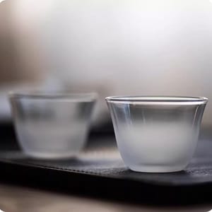 日式清酒杯 日式清酒杯 簡約雲霧玻璃小酒杯 一個入   正面圖