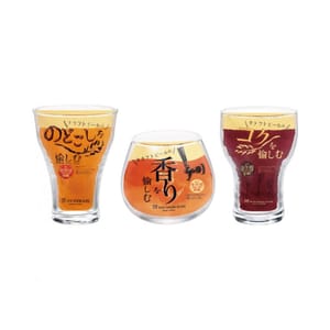 日本清酒杯 日本清酒杯 木本硝子 專業品味啤酒杯套裝 3個入   正面圖