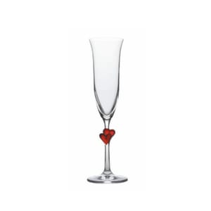 日本木本硝子 日本木本硝子 德國製水晶玻璃香檳杯 紅心心 160ml 160ml  正面圖