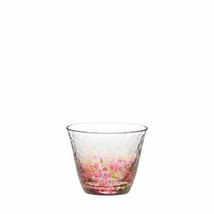 日本清酒杯 日本清酒杯 津輕びいどろ 花の彩   正面圖