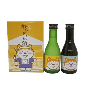 日の丸 日の丸 秋田犬清酒 純米大吟釀+特別純米酒 180ml 2支套裝 180ml  正面圖