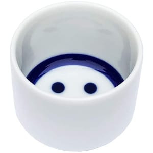 日本清酒杯 日本清酒杯 日本直送 豬口杯 蛇の目微笑臉Smiley 1個入   背面圖