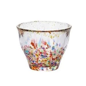 日本清酒杯 日本清酒杯 津輕びいどろ 金彩煙花 F-71894   正面圖