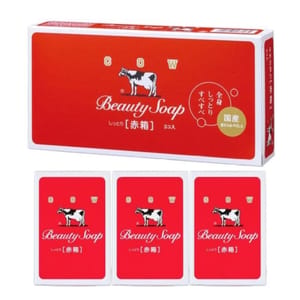 日本COW 日本COW 牛乳石鹼 可洗臉 滋潤香皂 玫瑰薔薇花香 100g 3個入 - 清貨優惠 100g 正面圖