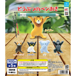 日本直送 日本直送 公仔擺設 動物托筆造型 1套5隻 - 清貨優惠   正面圖