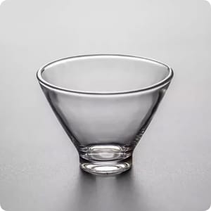 日式清酒杯 日式清酒杯 透明無紋 2個入 透明斗笠   正面圖