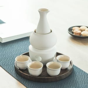 日式清酒杯 日式清酒杯 酒杯酒瓶套裝 燭台陶瓷溫酒套裝   背面圖