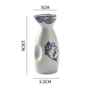 日式復古陶瓷清酒分酒瓶 日式復古陶瓷清酒分酒瓶 海浪 160ml 160ml  正面圖