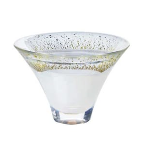 日式清酒杯 日式清酒杯 富士山杯金箔水晶玻璃 金白色 1個   正面圖