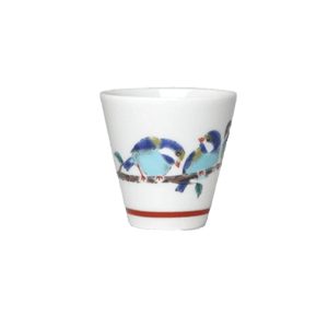 日本清酒杯 日本清酒杯 九谷燒 猪口 山雀 1個入   正面圖