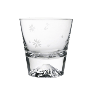 日本清酒杯 日本清酒杯 田島硝子 富士山手工水晶杯 櫻花 TG16-015-RS 正面圖