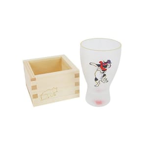 日本清酒杯 日本清酒杯 石塚硝子 枡酒杯 江戶貓はちまきねこ 100ml 100ml  正面圖