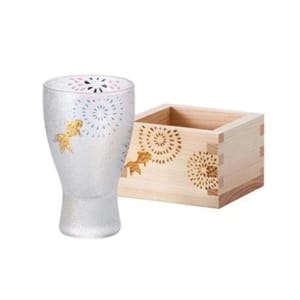 日本清酒杯 日本清酒杯 石塚硝子 枡酒杯 花火 100ml 100ml  正面圖