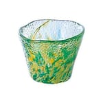 日本清酒杯 日本清酒杯 津輕びいどろ 山若葉 F-79467   正面圖