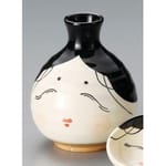 日本清酒壺 日本清酒壺 美濃燒 輕井沢 和食器 新陶瓷酒具 阿龜酒壺   正面圖