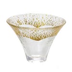 日式清酒杯 日式清酒杯 富士山杯金箔水晶玻璃 透明金 1個   正面圖